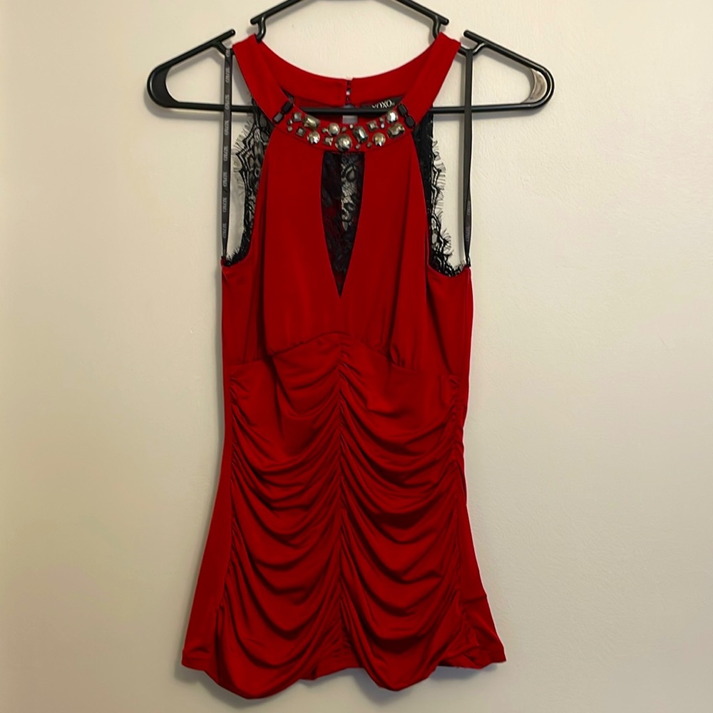WOMENS XOXO SLIM DRESS TANK TOP